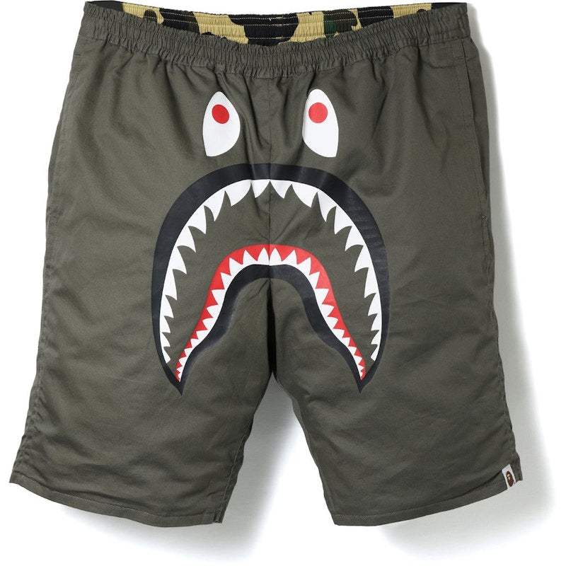 BAPE 1st Camo Shark Reversible Short Olivedrab
