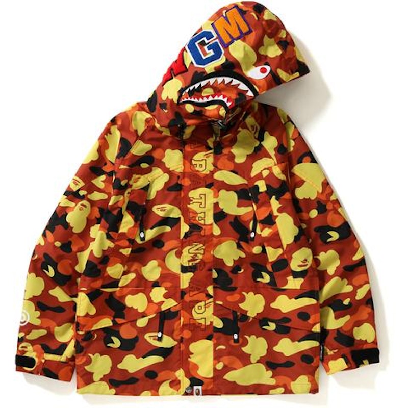 BAPE 1st Camo Shark Snowboard Jacket Jacket Orange