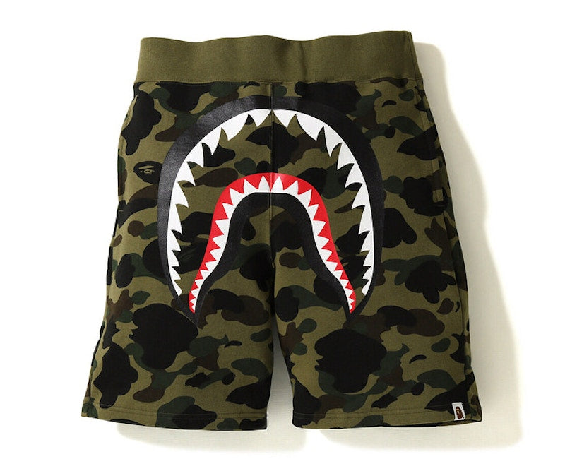 BAPE 1st Camo Shark Sweat Short Green