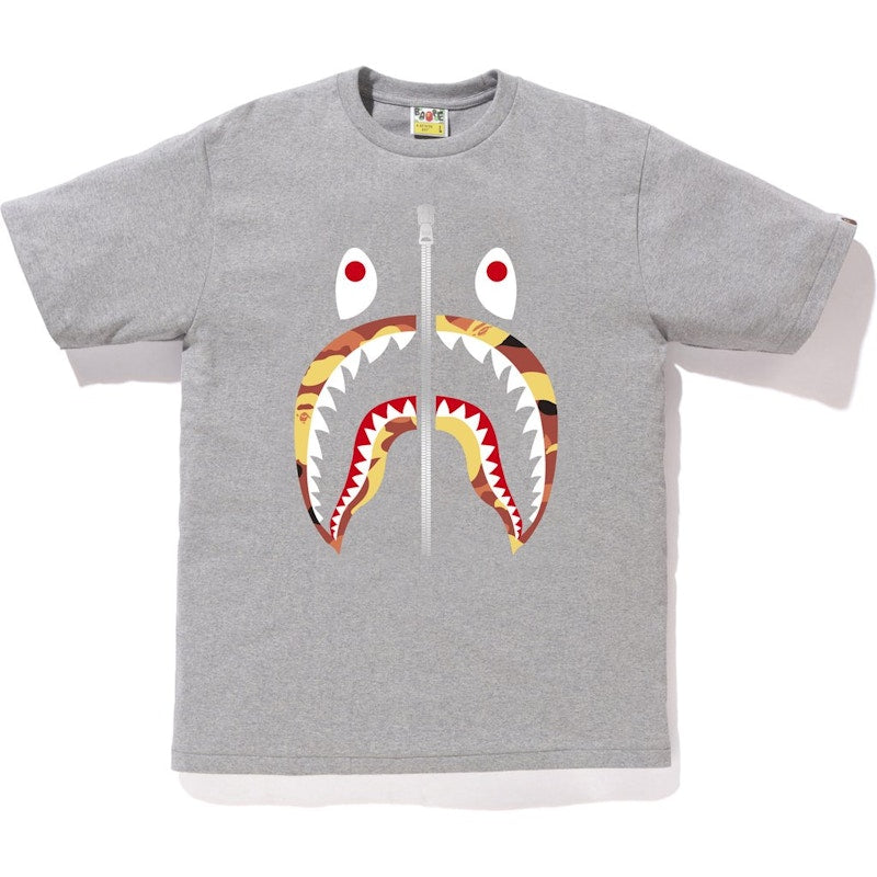 BAPE 1st Camo Shark Tee (SS18) Gray/Orange