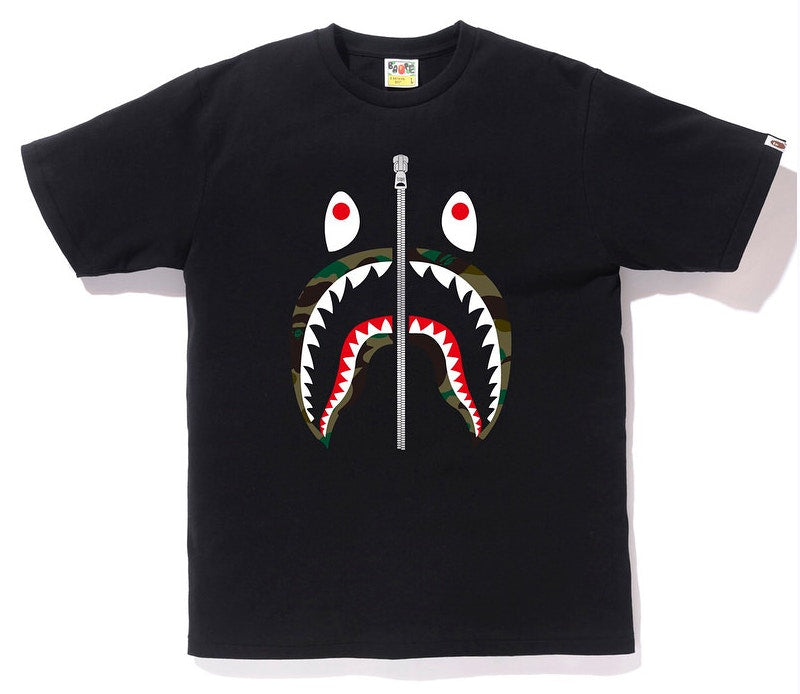BAPE 1st Camo Shark Tee Tee Black/Green