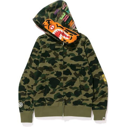 BAPE 1st Camo Tiger Full Zip Hoodie Green