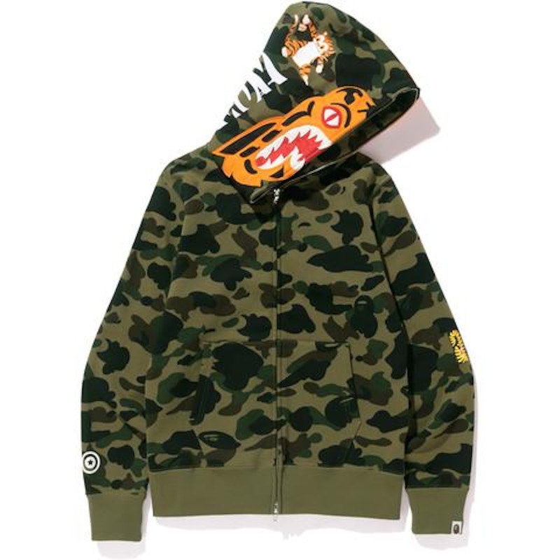 BAPE 1st Camo Tiger Full Zip Hoodie Green