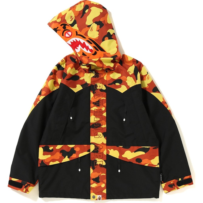 BAPE 1st Camo Tiger Snowboard Jacket Black/Orange