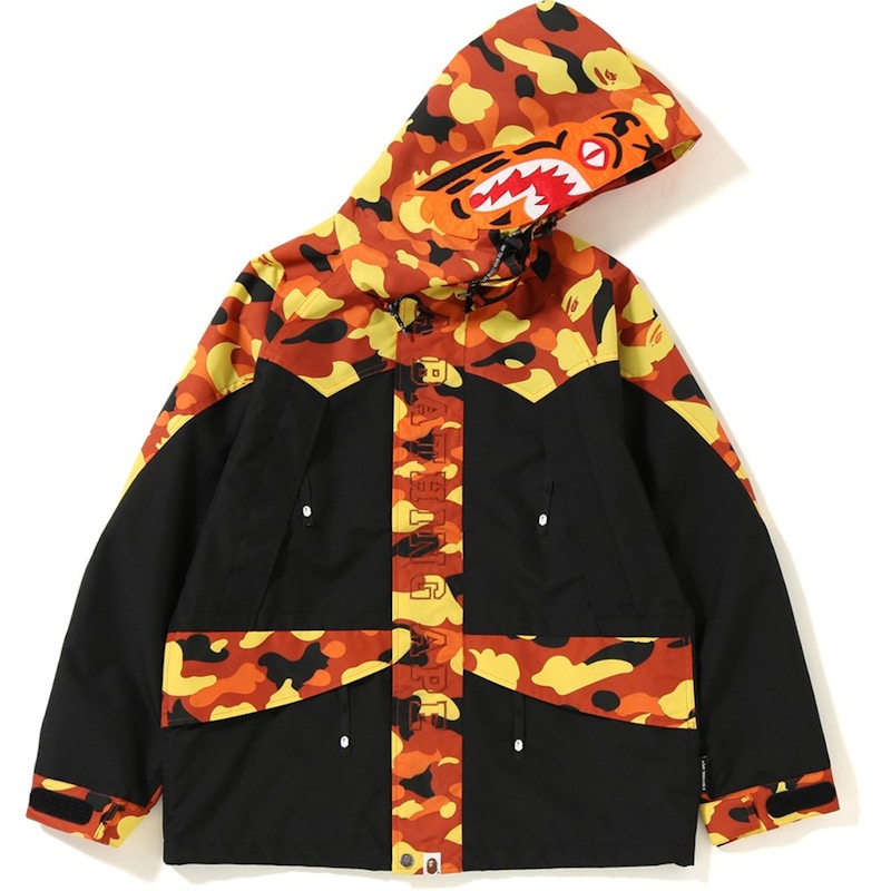 BAPE 1st Camo Tiger Snowboard Jacket Black/Orange