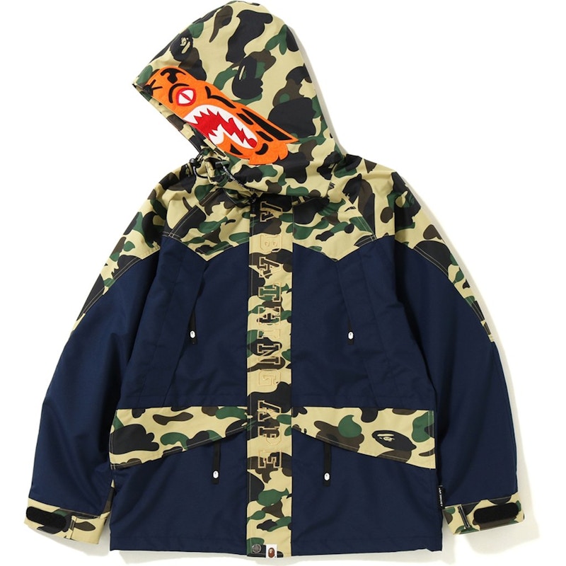 BAPE 1st Camo Tiger Snowboard Jacket Navy/Yellow
