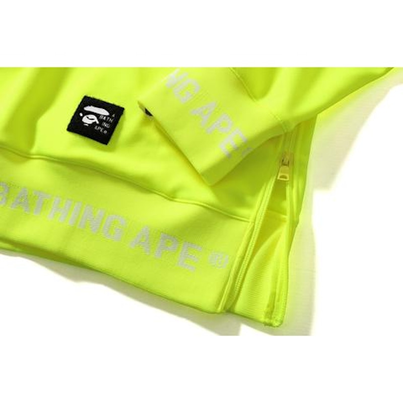 BAPE 1st Camo Wide Side Zip Pullover Hoodie Green/Lime