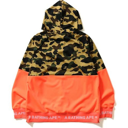 BAPE 1st Camo Wide Side Zip Pullover Hoodie Yellow/Orange