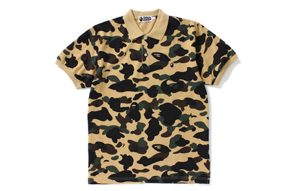 BAPE 1st Camo Ape Head One Point Polo Yellow