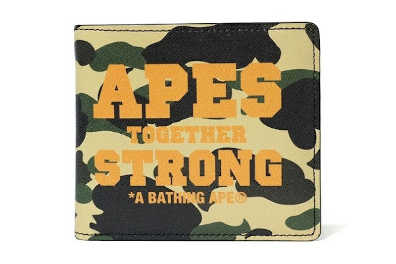 BAPE 1st Camo Ats Leather Wallet yellow/Orange