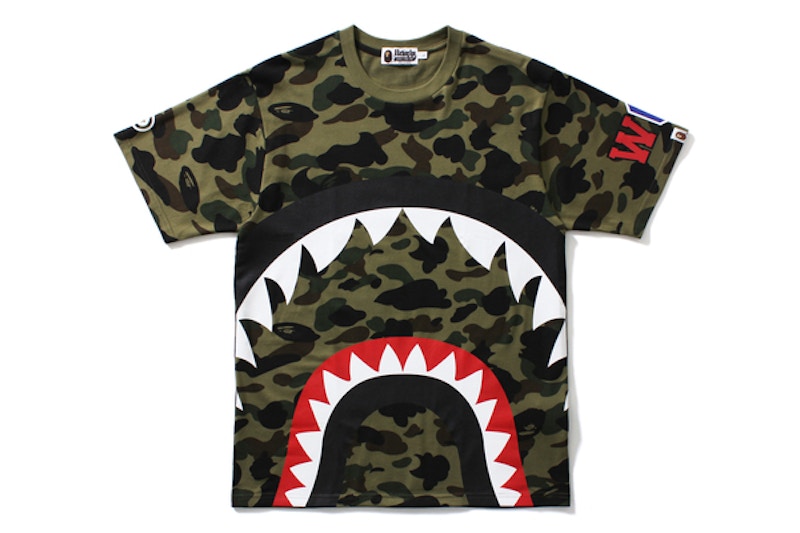 BAPE 1st Camo Big Shark Tee(Shark 8) Green