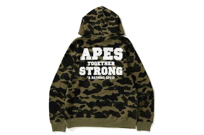 BAPE 1st Camo College Ats Pullover Hoodie Green