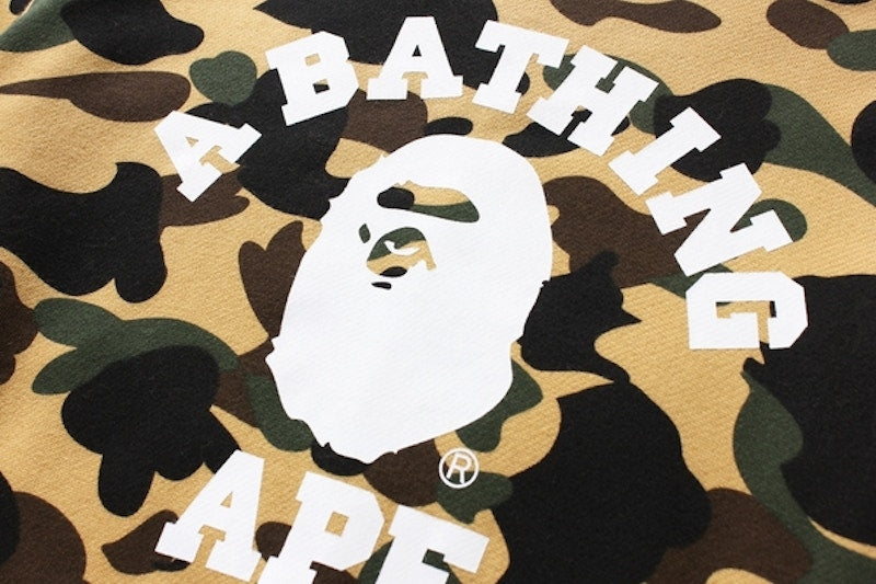 BAPE 1st Camo College Short Length Crewneck (Ladies) Yellow