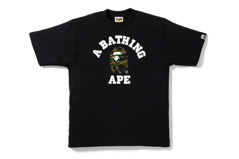 BAPE 1st Camo College Tee Black/Olive Drab