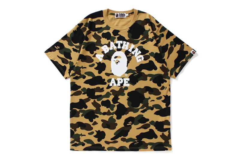 BAPE 1st Camo College Tee Yellow Camo