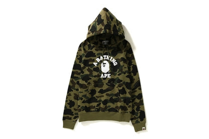 BAPE 1st Camo College Wide Pullover Hoodie (Ladies) Green