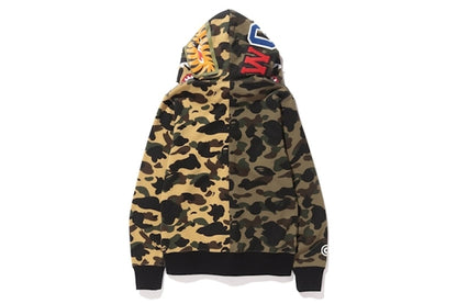 BAPE 1st Camo Half Shark Full Zip Hoodie Green Camo