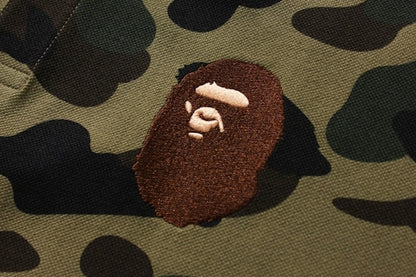 BAPE 1st Camo Large Ape Head Polo Green