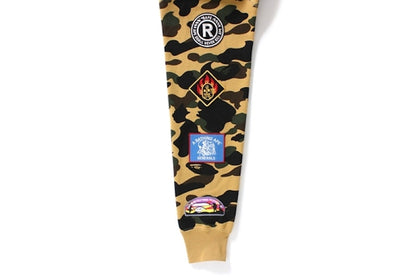 BAPE 1st Camo Multi Logo Shark Full Zip Hoodie Yellow