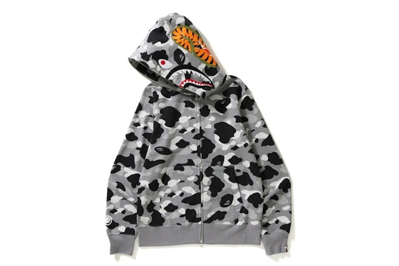 BAPE 1st Camo Shark Full Zip Hoodie Gray