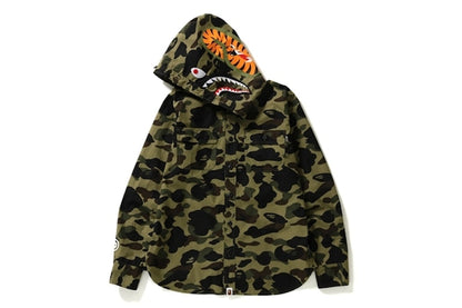 BAPE 1st Camo Shark Hoodie Shirt Green camo
