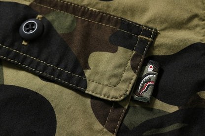BAPE 1st Camo Shark Hoodie Shirt Green camo