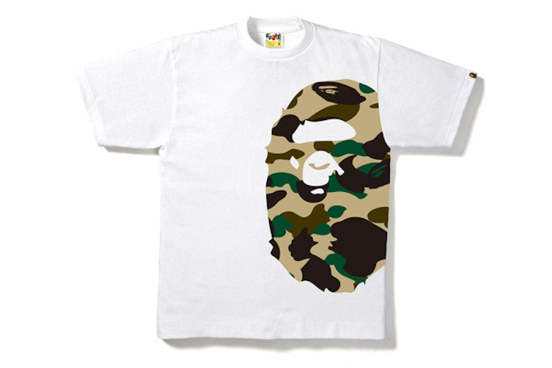 BAPE 1st Camo Side Big Ape Head Tee White/Beige