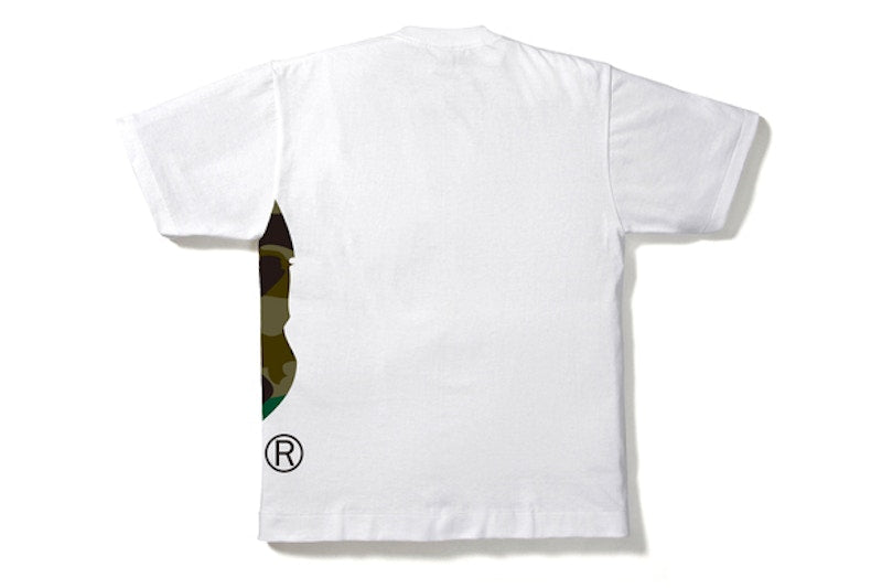 BAPE 1st Camo Side Big Ape Head Tee White/Olive Drab