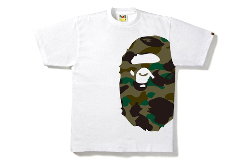 BAPE 1st Camo Side Big Ape Head Tee White/Olive Drab