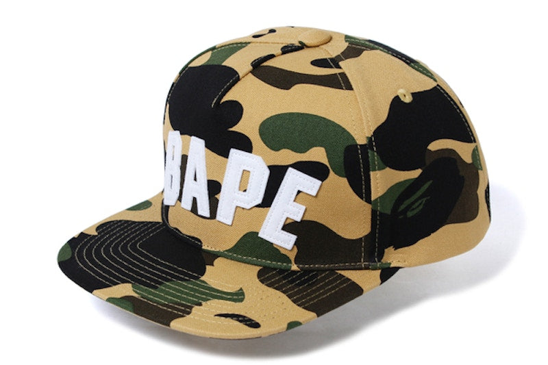 BAPE 1st Camo Snap Back Cap Yellow