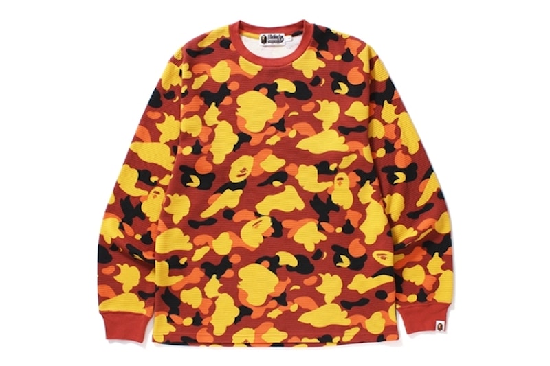 BAPE 1st Camo Thermal L/S Tee Orange