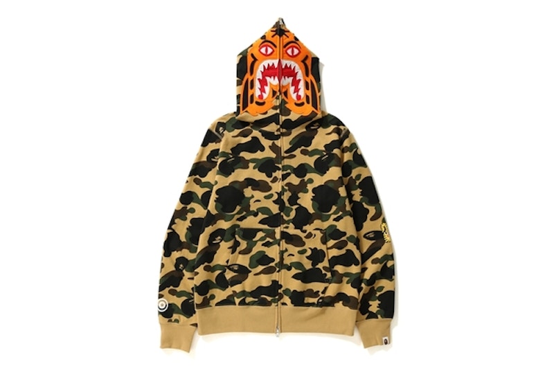 BAPE 1st Camo Tiger Full Zip Hoodie Yellow