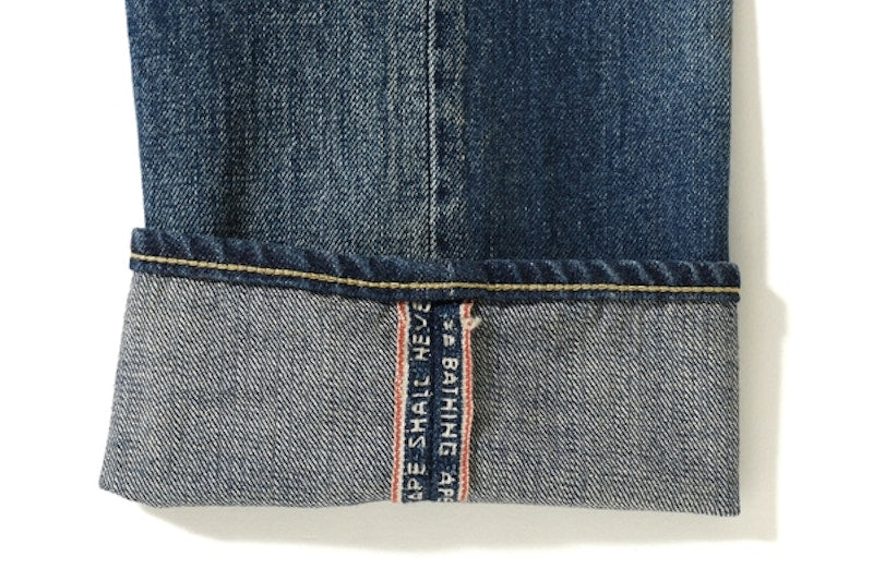 BAPE 2005 Type-05 Shark Embroidery Denim Pants Indigo