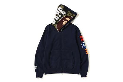 BAPE 2nd Ape Shark Full Zip Hoodie Navy