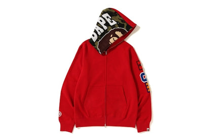 BAPE 2nd Ape Shark Full Zip Hoodie Red