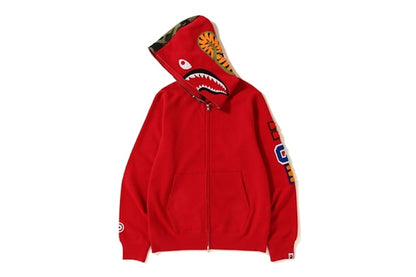 BAPE 2nd Ape Shark Full Zip Hoodie Red