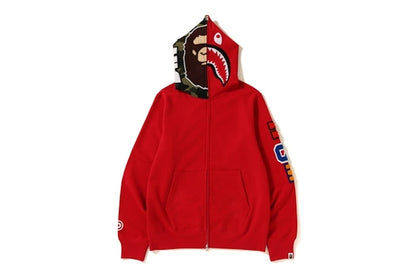 BAPE 2nd Ape Shark Full Zip Hoodie Red