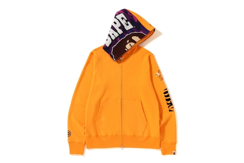 BAPE 2nd Ape Tiger Full Zip Hoodie Orange