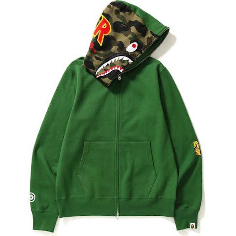 BAPE 2nd Shark Full Zip Hoodie Green