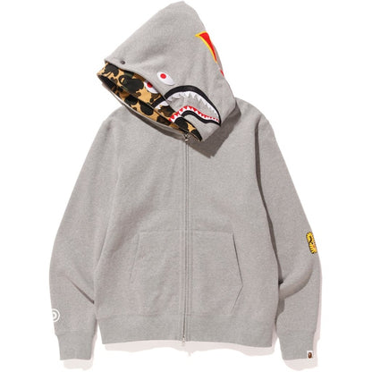 BAPE 2nd Shark Wide Full Zip Double Hoodie Gray