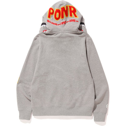 BAPE 2nd Shark Wide Full Zip Double Hoodie Gray