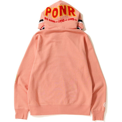 BAPE 2nd Shark Wide Full Zip Double Hoodie Pink