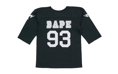 BAPE Champion 3/4 Sleeve Football Jersey Tee Black