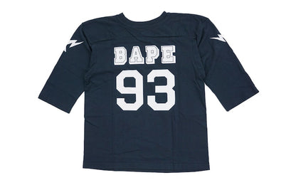 BAPE Champion 3/4 Sleeve Football Jersey Tee Navy
