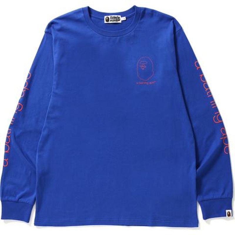 BAPE A Bathing Ape L/S Tee Tee Blue