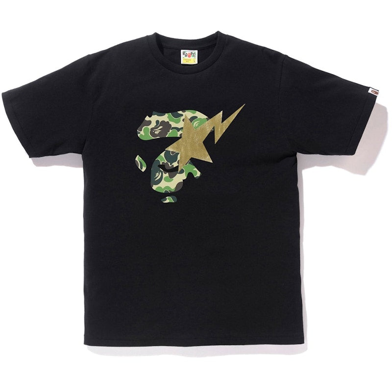BAPE ABC Ape Face on Bapesta Tee Black/Green