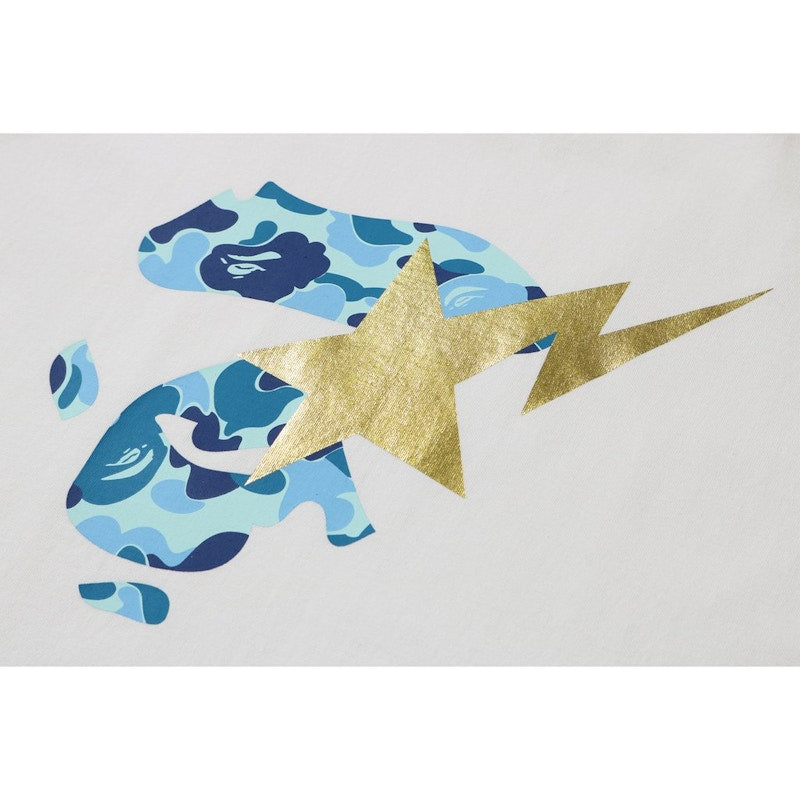 BAPE ABC Ape Face on Bapesta Tee White/Blue
