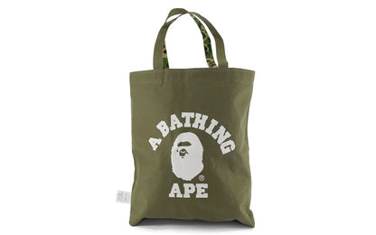 BAPE ABC Camo College Logo Reversible Tote Bag Green