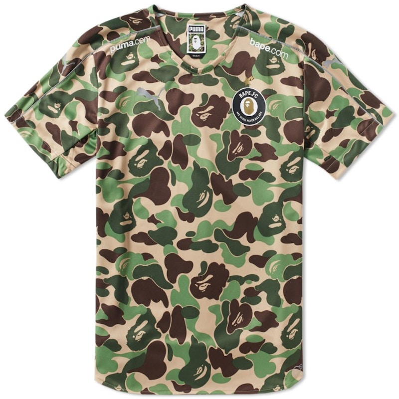 BAPE X Puma ABC Camo FC Replica Jersey Shirt Green