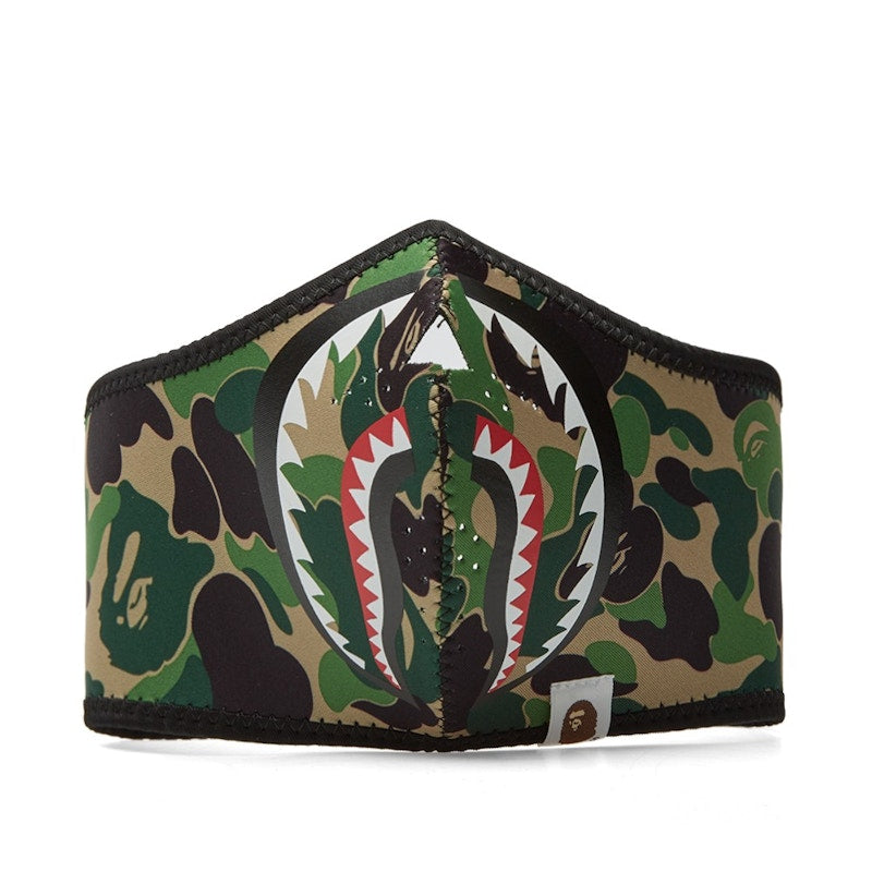 BAPE ABC Camo Shark Neoprene Mask Green